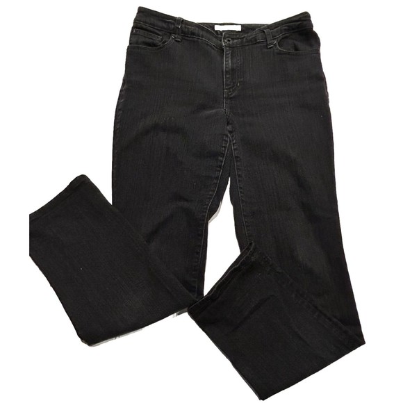 CHICOS Platinum Denim Original Jeans Sz 1.5 / 10 Mid Rise‎ 5 Pocket Dark Wash - Picture 1 of 7